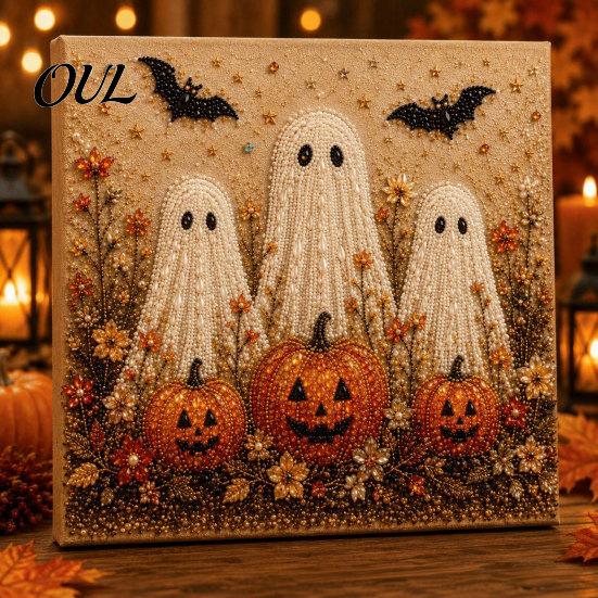 Winter Wonderland Creative Activities Christmas Faux Pearl Art Kit, Xmas Hat Cat Dog Painting DIY Decorative for Fireplace 3D Puppy Bead Craft