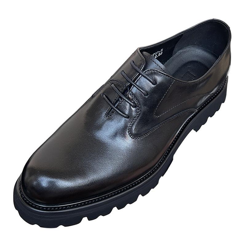 Оксфордские кожаные туфли мужские деловые деловые кожаные дышащие толстые подошвы высокие костюмные свадебные туфли для жениха мужские кожаные туфли высокого класса