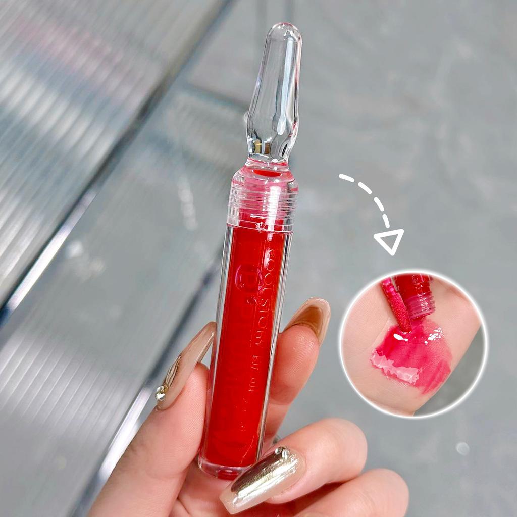 Lip Plumping Ampoule Small Lip Oil Moisturizing Waterproof Hydrating Velvet Moisturizing Transparent Lip Gloss Lip Oil Makeup