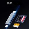 Высокоскоростное устройство чтения карт памяти USB 3.0/2.0 Type-C TF/SD для ПК и телефона с портативным дизайном