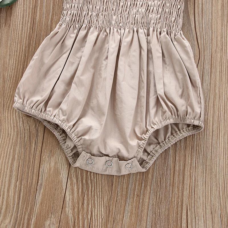 Infant Baby Girl Romper Clothes Ruched Casual Sleeveless Newborn Bodysuit with Headband Summer Jumpsuit Cute Toddler Outfit Suit