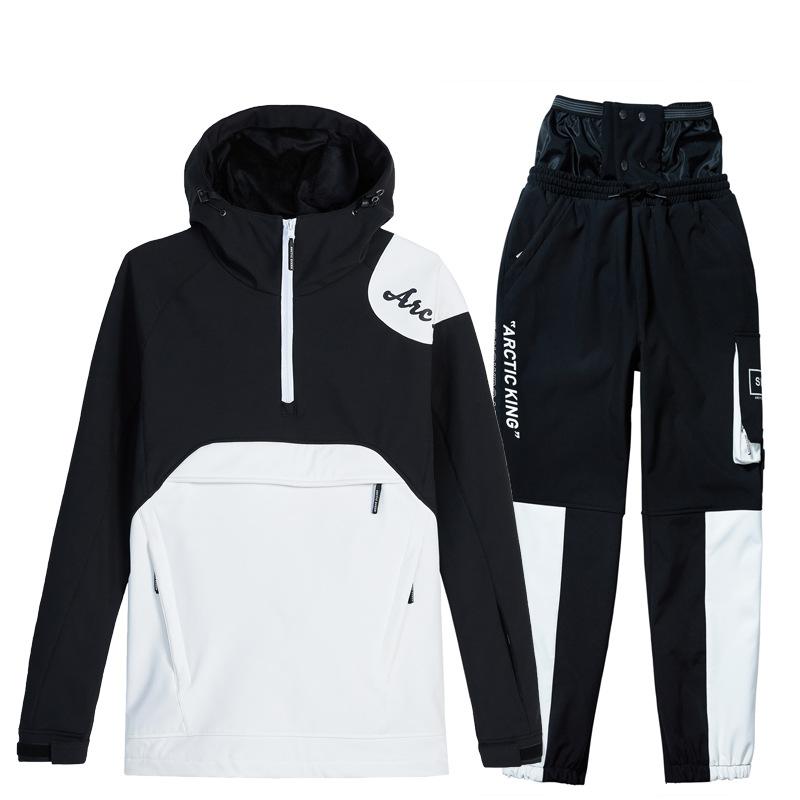 Лыжный костюм для женщин и мужчин, лыжная толстовка с капюшоном для катания на лыжах, сноубордический костюм, мужской, женский, зимний, теплый, уличный, водонепроницаемая, ветрозащитная, лыжная куртка и брюки