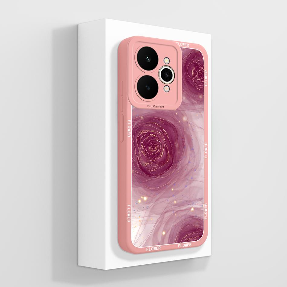 For Realme 15 Pro 5G Phone Case Pretty Flowers Patterns Soft Liquid Silicone Full Coverage Cover For Realme15 Shockproof Bumper