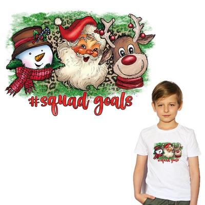 Термотрансферные наклейки с Санта-Клаусом для одежды, термопресс, аппликация, Diy Parches, Ropa, наклейки для одежды, железные нашивки, рождественские