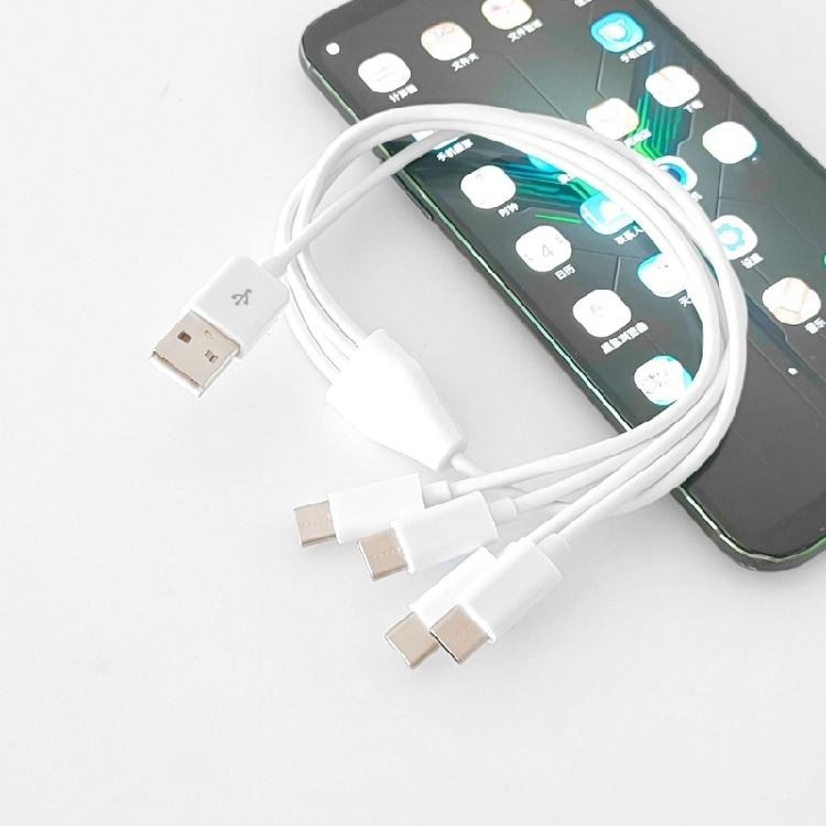 Lightweight USB to 4 USB C Port Power Cable Adapter Cord Line for Fast Charging of Phones Tablets and More 19.69in