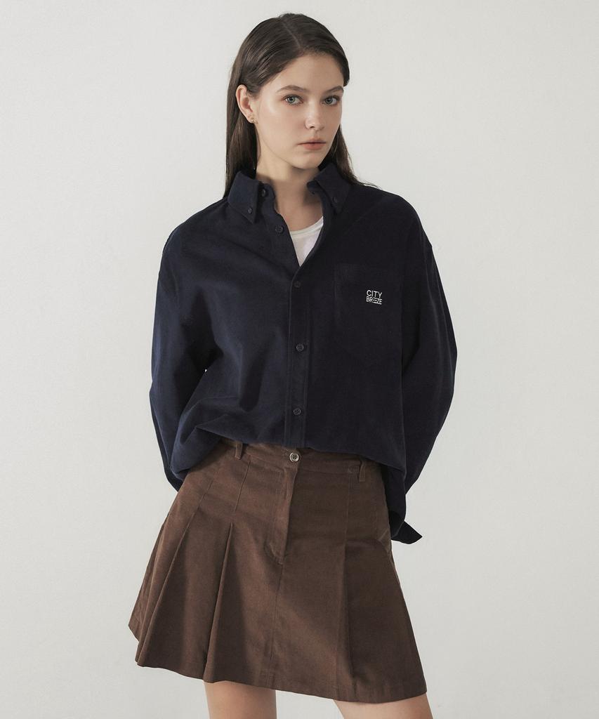 CITYBREEZE Corduroy Oversized Pocket Shirt_Navy