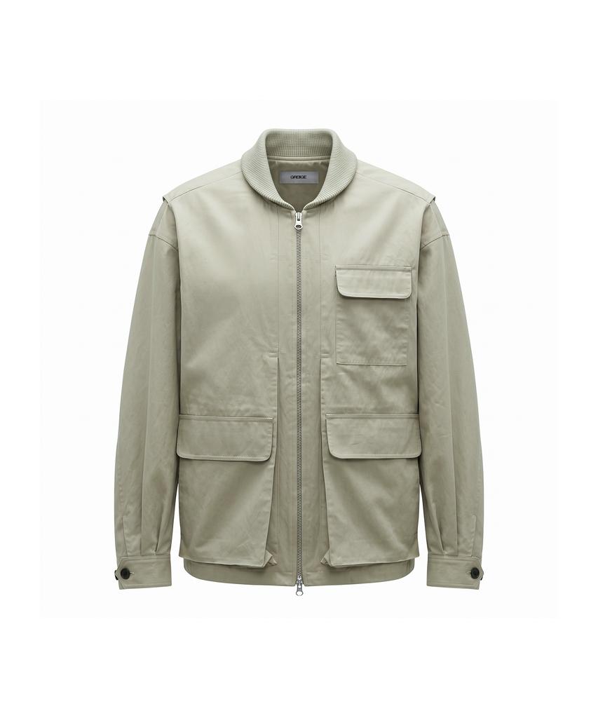 GREIIGE Shawl Collar Field Jacket (Ash Beige)