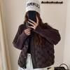 Winter new knitted sleeved cotton clothes women's loose and versatile thickened warm stand-up collar women's embossed jacket tide