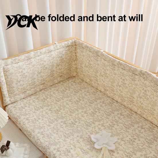 Soft Crib Padding for Infants Cotton Bumper Pad Newborns, Anti-collision Breathable Fixed Quilting Boys And Girls Bed Liner, Easy Install
