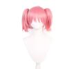 Pink Short Double Ponytail Synthetic Wig Deer Eye Cosplay Hair Clip Anime Magic Girl Style for Women Ideal for Reality Shows