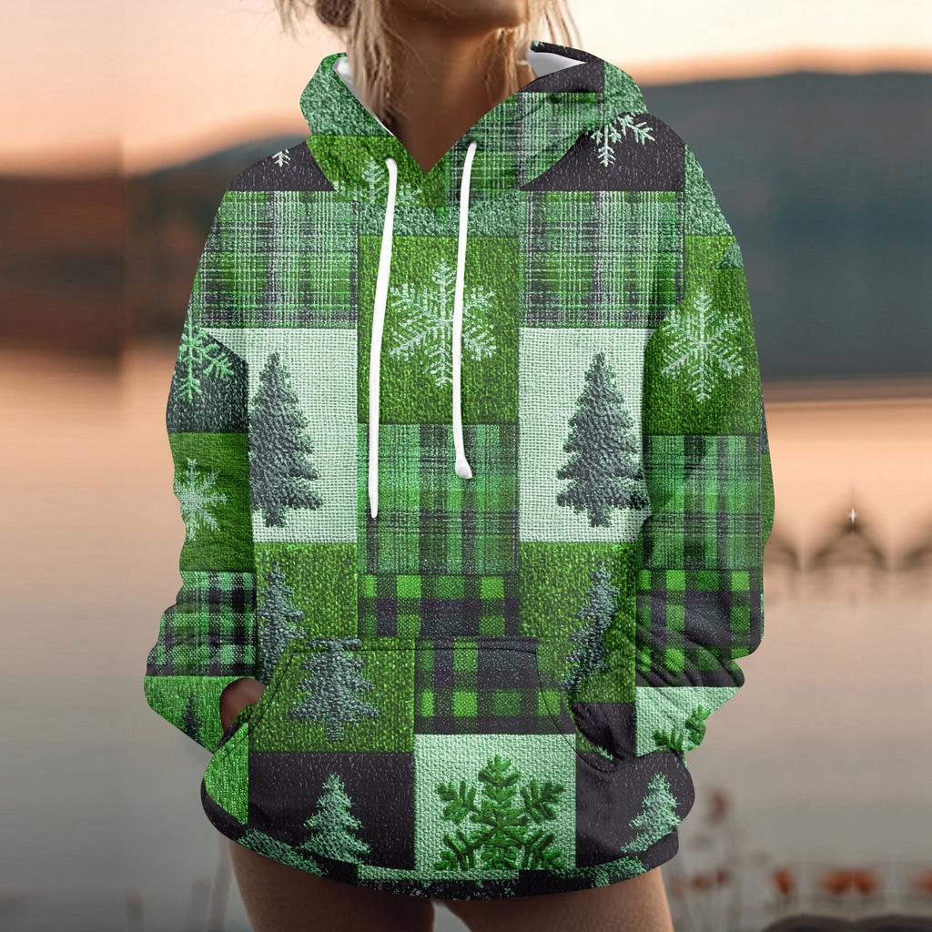 Женская модная толстовка с принтом, повседневная толстовка с капюшоном и карманами