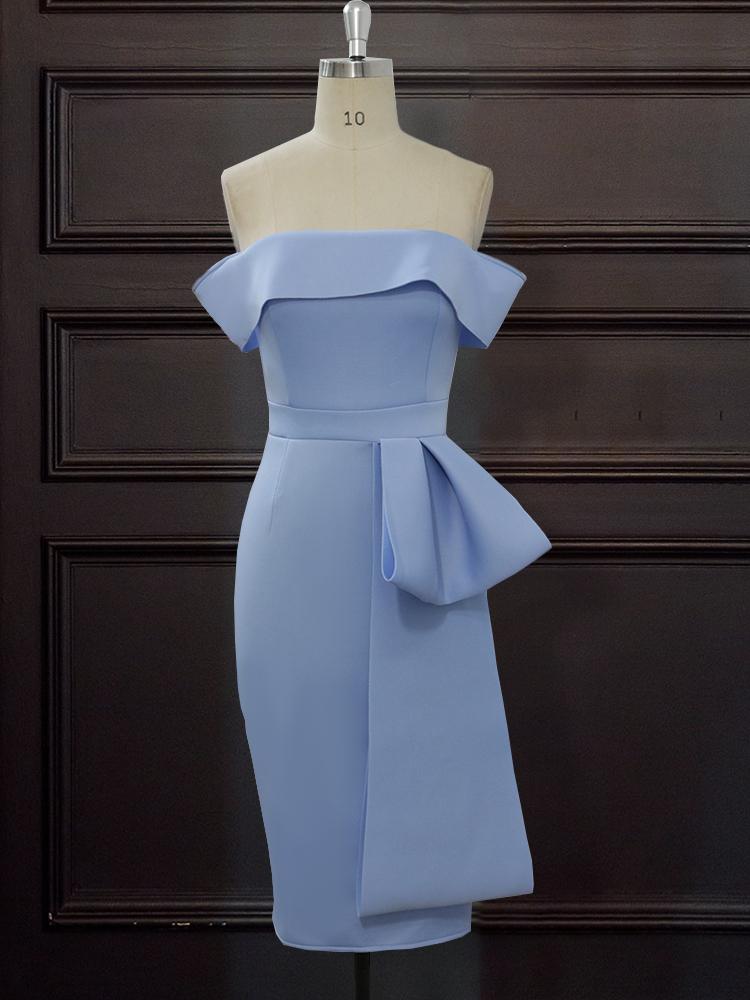 AOMEI Элегантные вечерние платья без бретелек для женщин с открытыми плечами и оборками, платья большого размера на день рождения, наряды для выпускного вечера знаменитостей