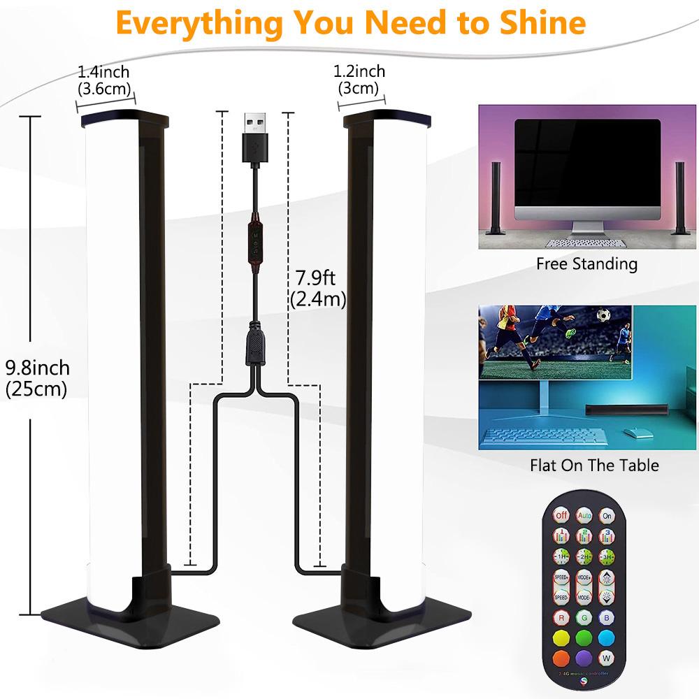 2X Smart RGB светодиодные полосы, меняющие цвет, музыкальная ТВ-подсветка, игровая лампа Ambient