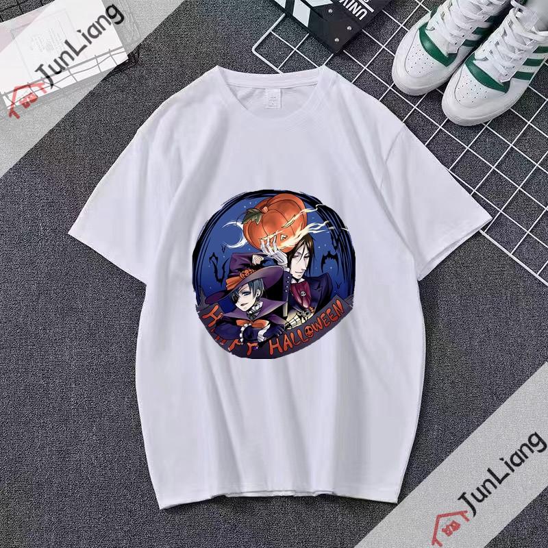 Японское аниме Черный дворецкий мультфильм комикс мужская футболка с коротким рукавом с круглым вырезом для стритвира мужскаяженская одежда