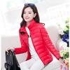 Короткая зимняя женская одежда, приталенная и тонкая, большая красная стеганая куртка, легкая стеганая куртка с пухом