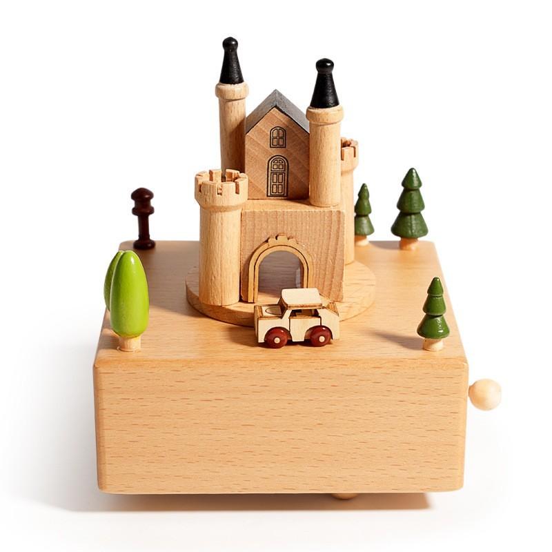 Деревянное колесо обозрения музыкальная шкатулка Рождественский троянский конь ручная погремушка Ручная работа музыкальная шкатулка поделки креативное украшение игрушки