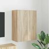 Wall Mounted TV Cabinet in Sonoma Oak Finish 59.5 x 31 x 80 cm Particleboard