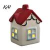 Hand Painted Ceramic Houses Christmas House Figurine, Glowing Window & Chimneys Holiday Decor, Lighted Village Accessories Miniature Tabletop Ornament