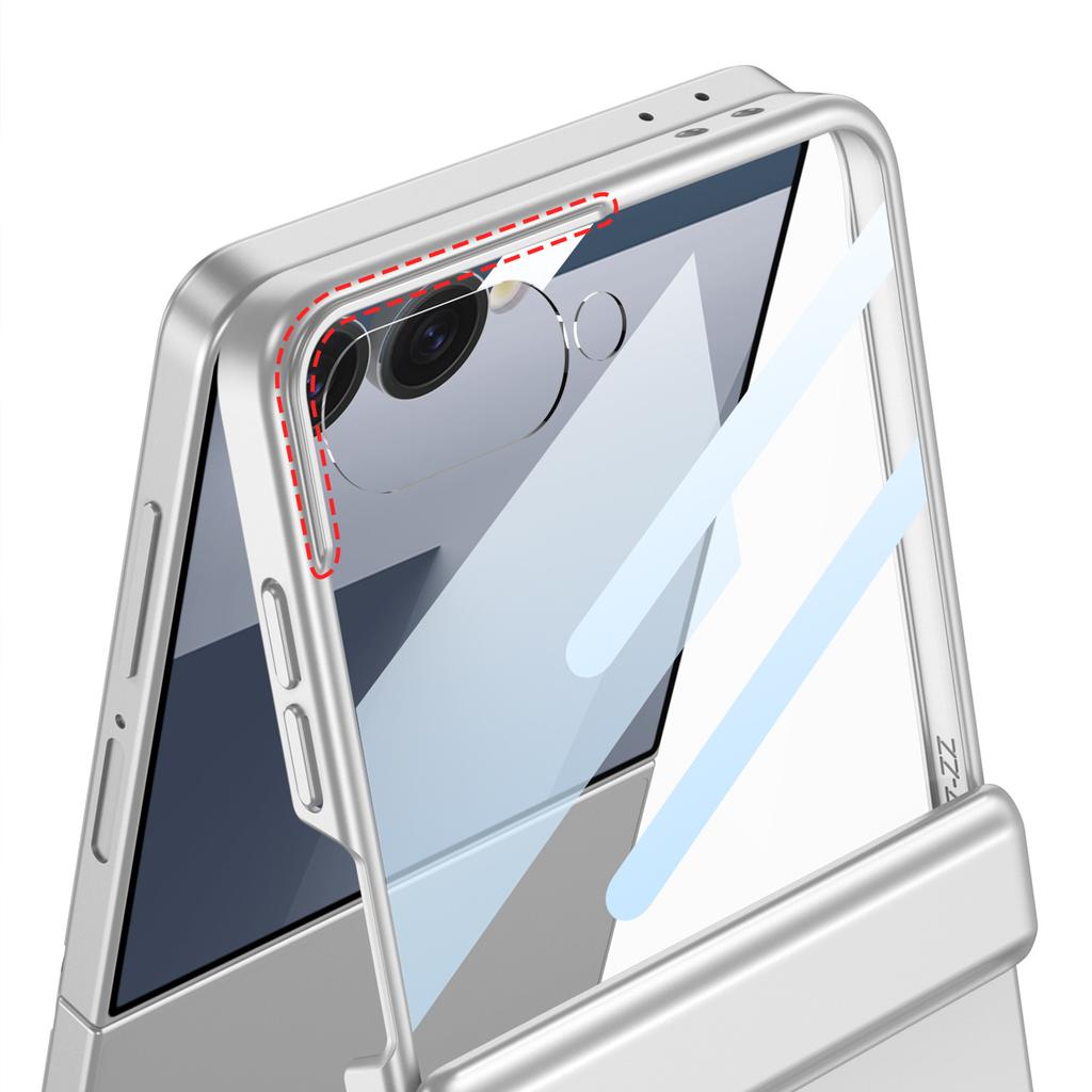 Чехол для мобильного телефона Samsung ZFlip7, складной, ультратонкий, противоударный, откидной, беспроводной, с никелевым кольцом, магнитный, пленка