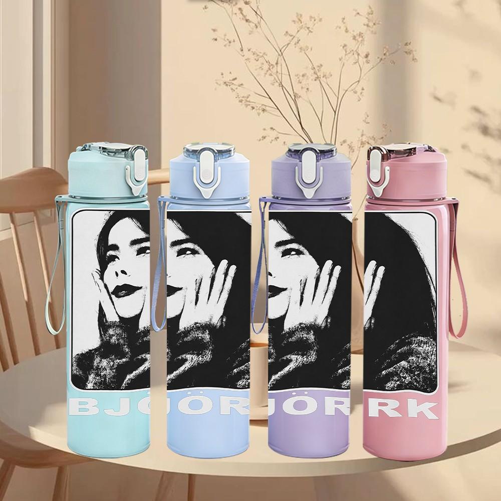 1PC Black White Female 750ml sports water bottle leakproof straw lid outdoor office home