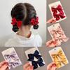 2Pcs/Pair Small 4cm Duckbill Hair Clips Satin Butterfly Bow Hair Bangs Hairgripes Women Girl Fashionable Hair Accessories