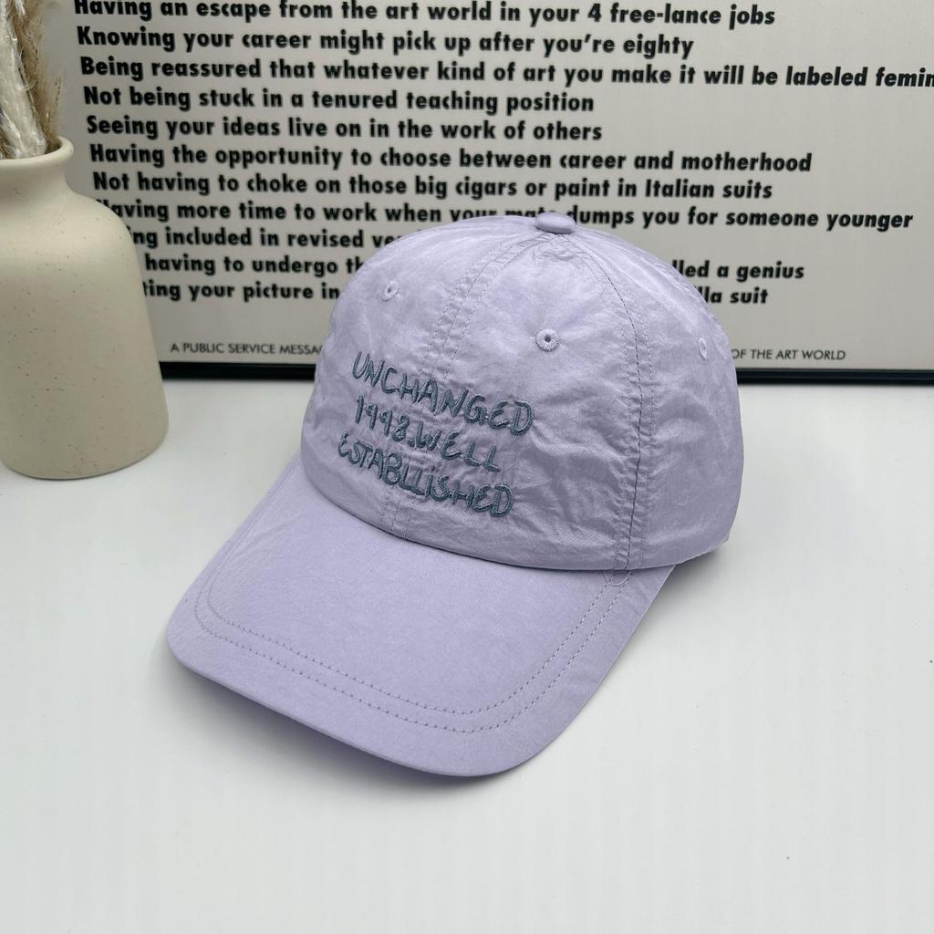 Spring and summer new quick-drying thin embroidery English fashion versatile baseball cap men's and women's trend casual versatile cap