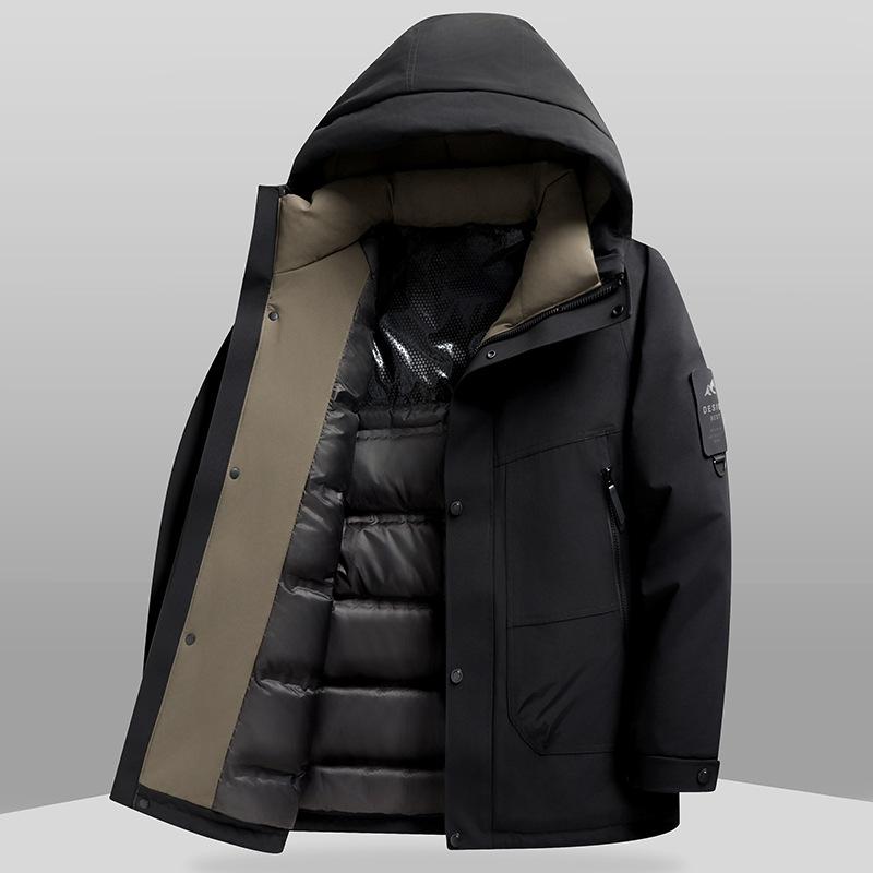 Осень и зима Новый национальный стандарт с капюшоном утиный пух теплая уличная утолщенная пуховая молодежная холодная куртка