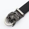 Men's Dragon-Shaped Genuine Cowhide Belt with Automatic Buckle, 14-Grain Two-Layer, Business Casual.