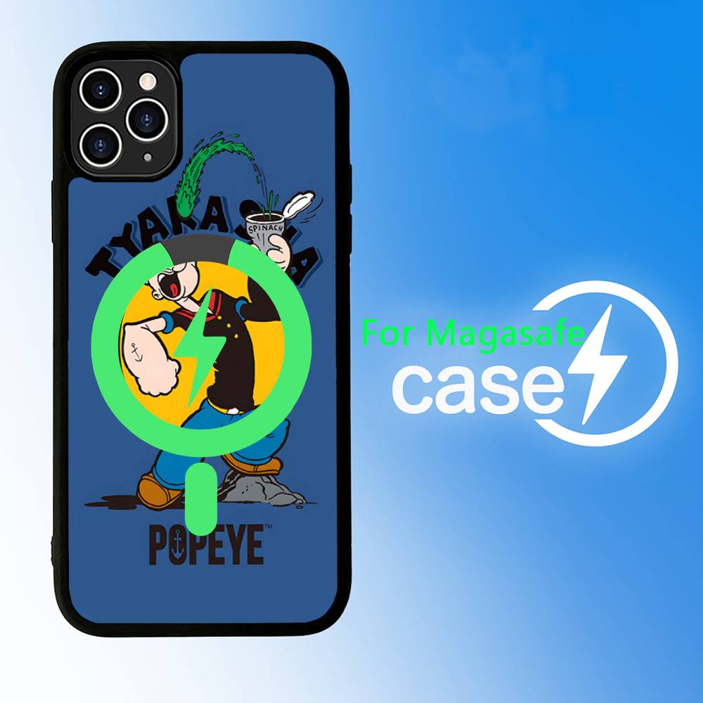 P-PopeyeS Моряк Магнитный Чехол Для Magsafe Для IPhone 17 Air 16 15 14 13 12 11 Pro Max Plus Беспроводная Зарядка