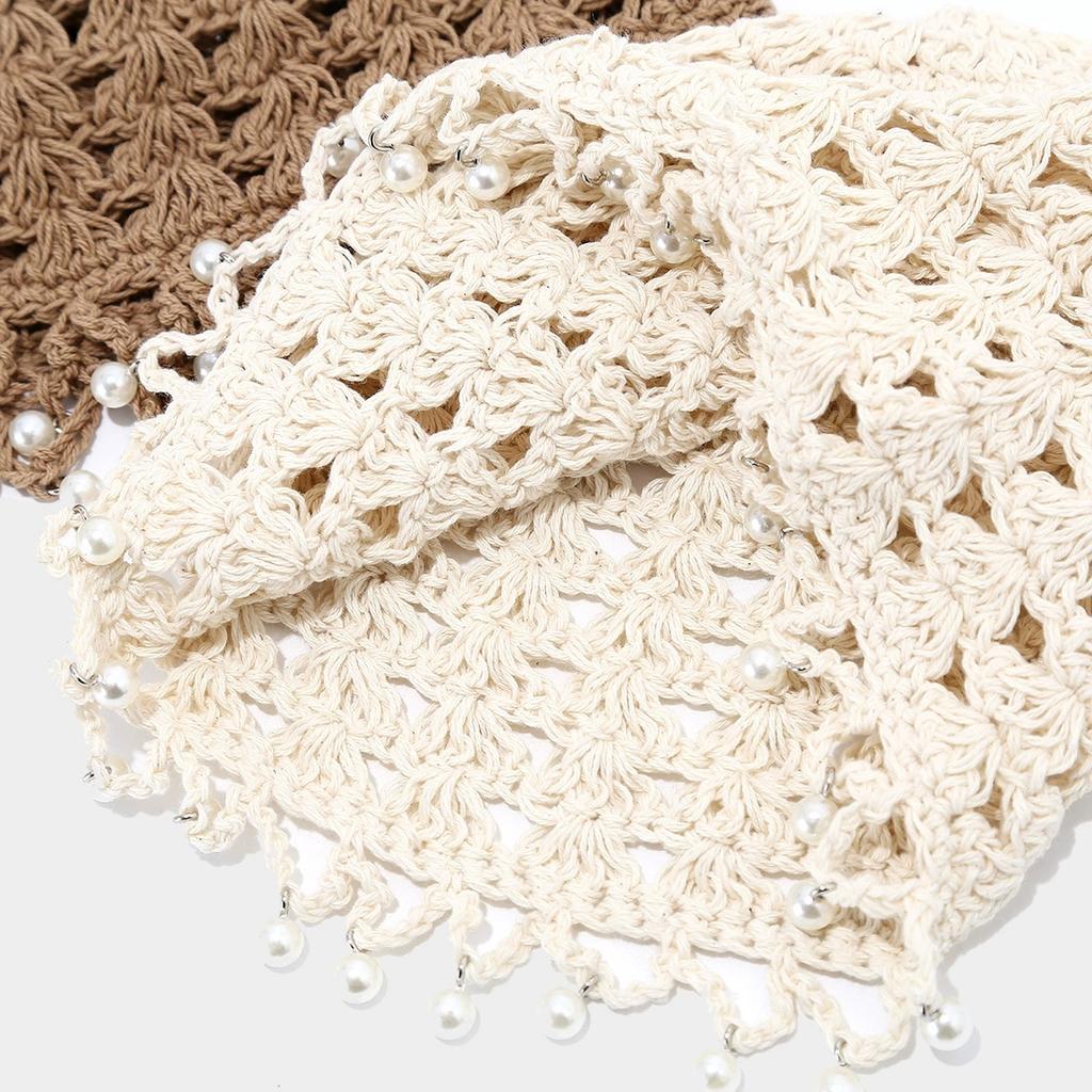 Spring and Summer Handmade Crochet Hollow Beanie Hat Women's Knitted Hats Lady 's Solid Skullies & Beanies