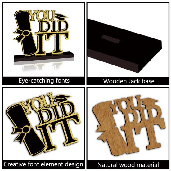 4 шт. центральные украшения для выпускного стола 2025 года, деревянные таблички с поздравлениями с выпускным, украшения для многоярусного подноса, декор выпускного вечера