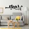 Metal Bird Silhouette Wall Decoration Leaf Branch Iron Craft Living Room Bathroom Wall Art Black Bird Sculpture Hanging Decor Home Garden Supplies