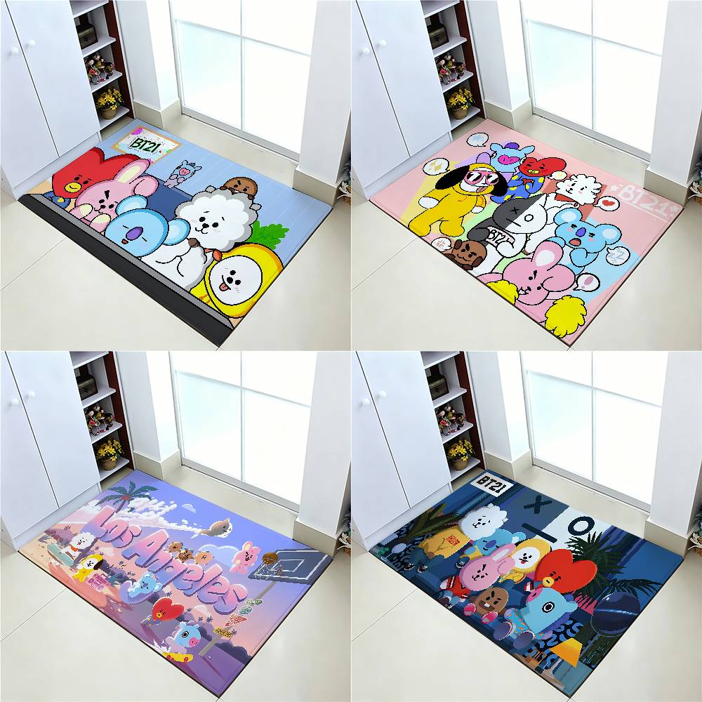 Милый Ковер A-bt21S Мультяшный Коврик для Ванной Противоскользящий Коврик Дверной Коврик Декоративный Коврик для Дома Коврик для Прихожей Устойчивый к Царапинам Дверной Коврик
