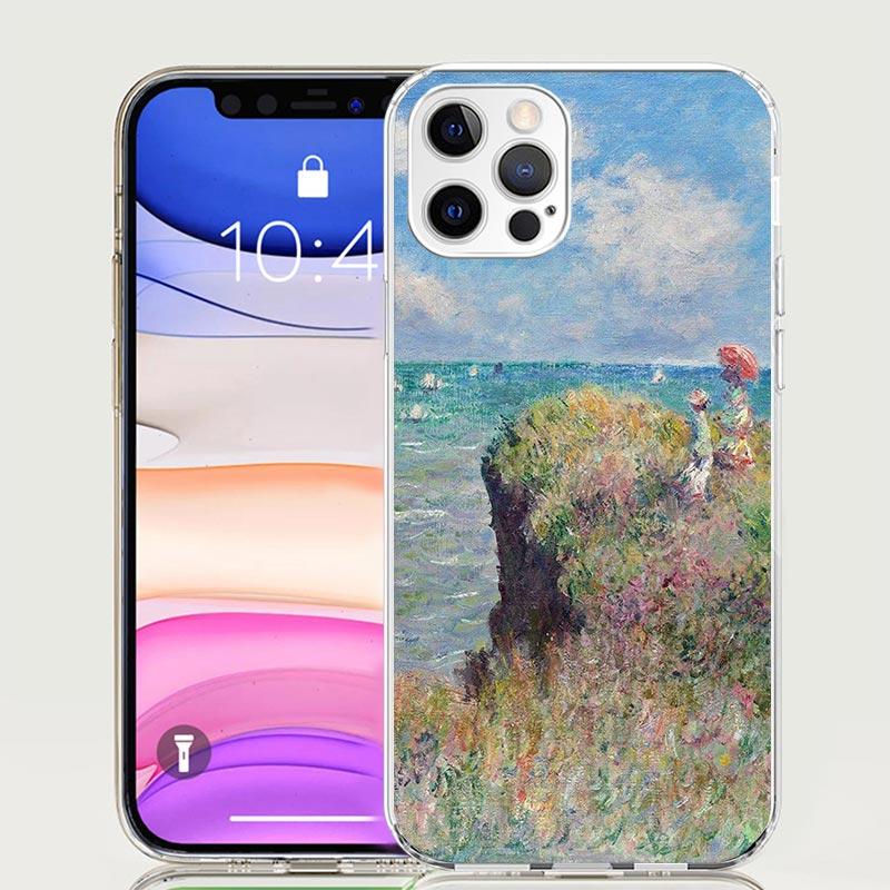 Claude Monet Garden Lotus Bridge Case Phone Cover for Apple iphone 16 15 14 13 12 Mini 11 Pro Max 16E X XS XR 7 Plus 8 + SE 2020