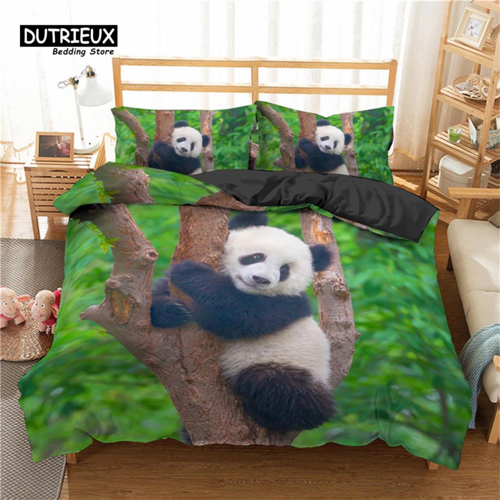 Детский милый комплект постельного белья с животными Твин Кинг для мальчиков девочек подростков 3D принт панды пододеяльник микрофибра пододеяльник декор спальни
