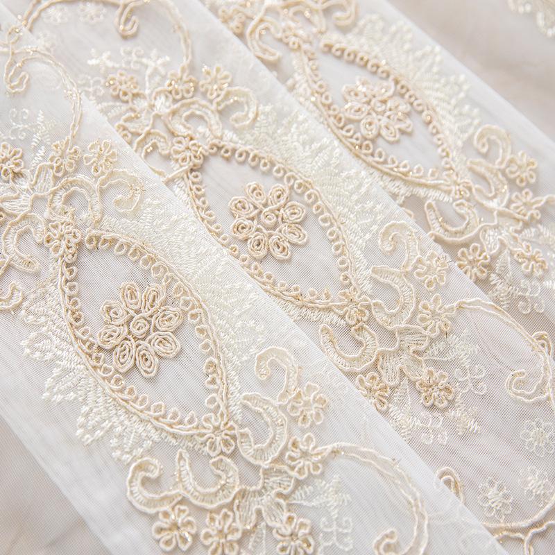 1 шт. Современные вышитые цветочные узоры, прозрачные шторы, дизайн с карманами на штанге, стираемые в стиральной машине полиэстеровые сетчатые шторы для гостиной, спальни