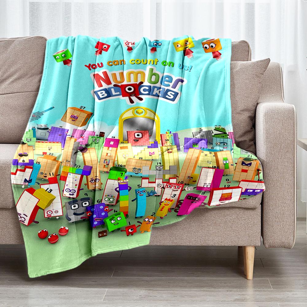 Numberblocks Theme Printed Blanket - Perfect for Couch, Bed, Travel & Outdoor Use | Machine Washable, Cozy & Durable.