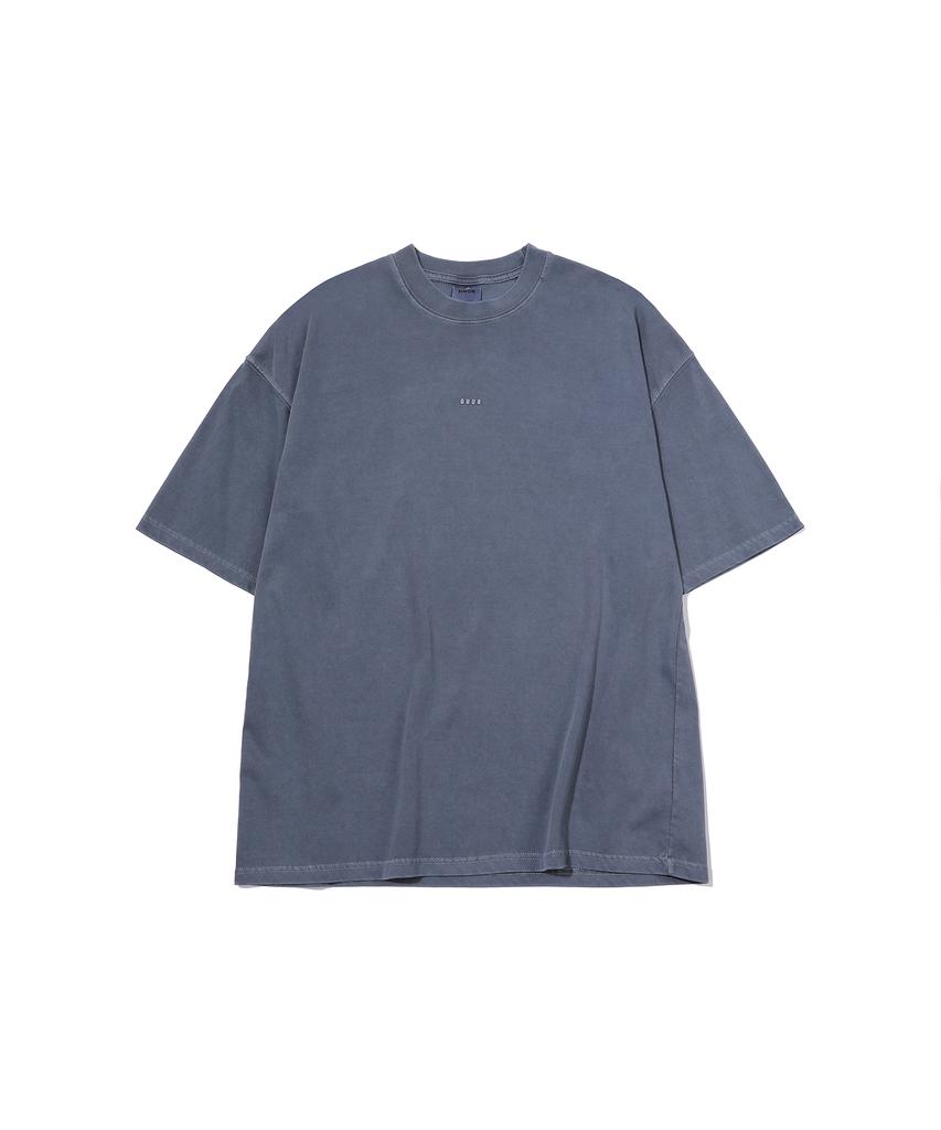 GNOK Cool Cotton Embossed Pigment Short Sleeve T-Shirt_Navy