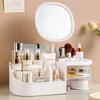 Коробка для хранения макияжа в стиле выдвижного ящика с зеркалом и органайзер для ухода за кожей для помад