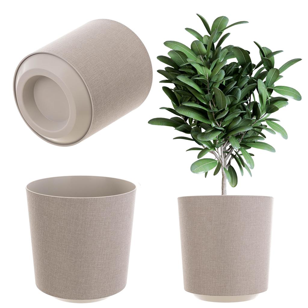 KADAX Doniczka Donica Na Kwiaty Osłonka Plastikowa Kwietnik 19cm Taupe