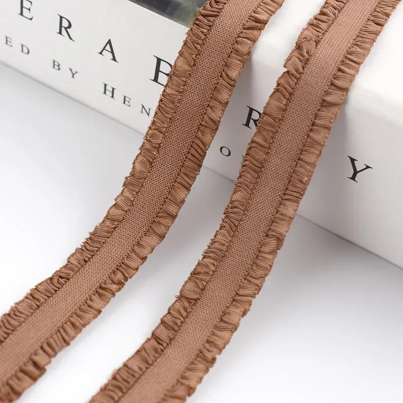 5/10 ярдов Meetee 12 мм эластичная лента с оборками, красочная плиссированная эластичная кружевная отделка, лента для головного убора, DIY швейные аксессуары для одежды