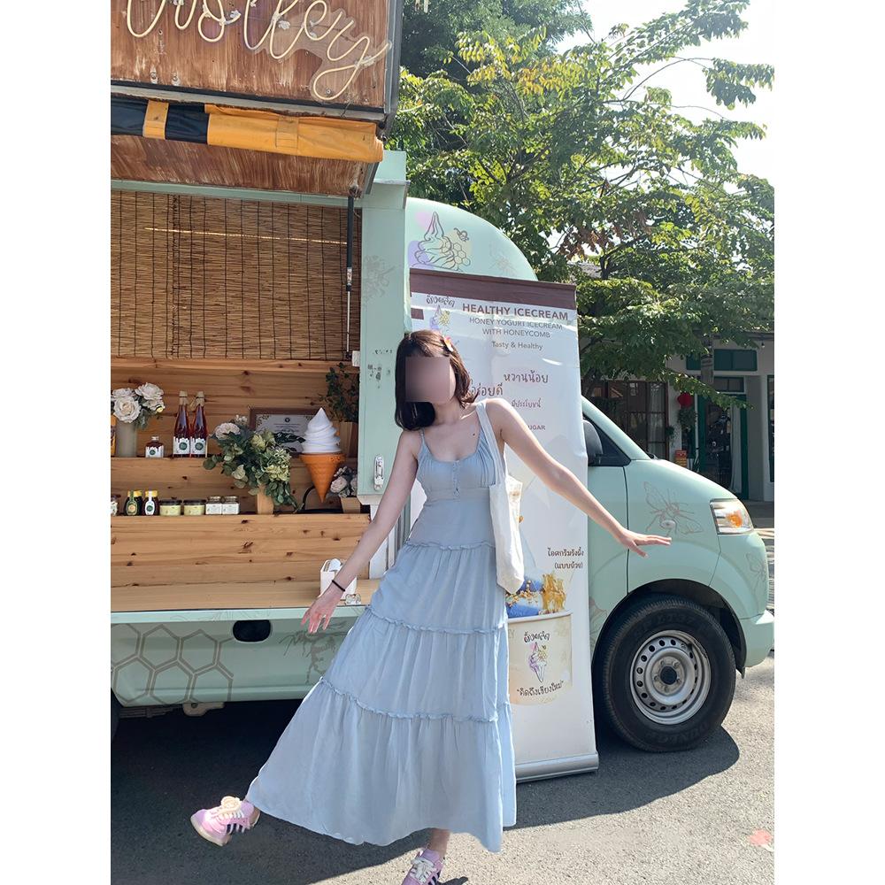 Летнее Новое Розовое Платье-Майка Женское Повседневное Высококлассное Изысканное С Завышенной Талией Приталенное Торт Длинная Юбка