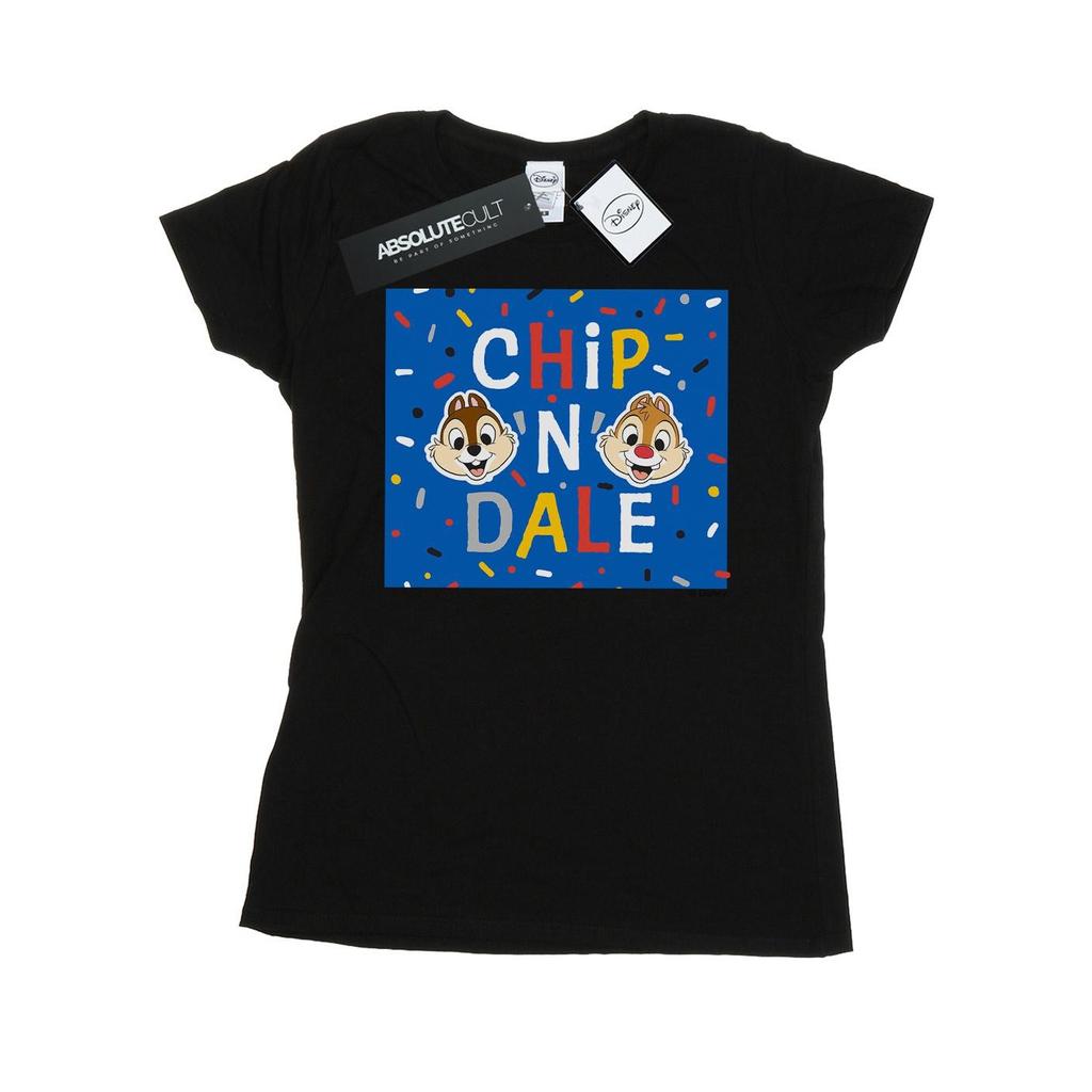 Disney Womens/Ladies Chip N Dale Blue Frame Cotton T-Shirt