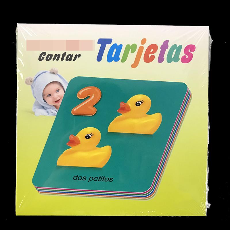 Kids Cognitive Spanish Cards Fruit/Letter/Number/Shape/Animal/Color Baby Learning Word Card Preschool Education Montessori Gifts