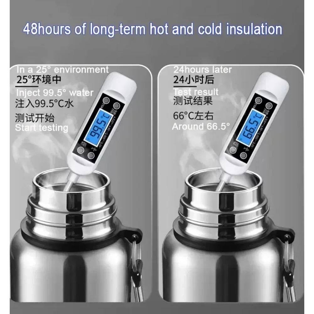 Большая емкость, холодный термос, стакан из нержавеющей стали, изолированная бутылка для чая, кофе, воды, изоляционная колба, горшок, дорожная кружка