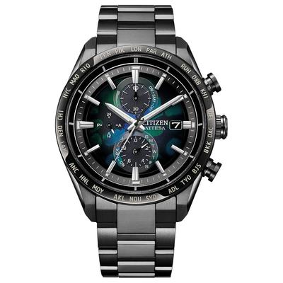 Ожидается "CITIZEN" Ограниченная серия к 100-летию Eco-Drive Радиоуправляемые Водонепроницаемые Часы AT8286-65E Мужские Черные