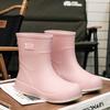 New Waterproof Shoes Women's Rain Shoes Short Water Boots Adult Low Tube Fashion Student Non-slip and Wear-resistant Four-season Outer Wear