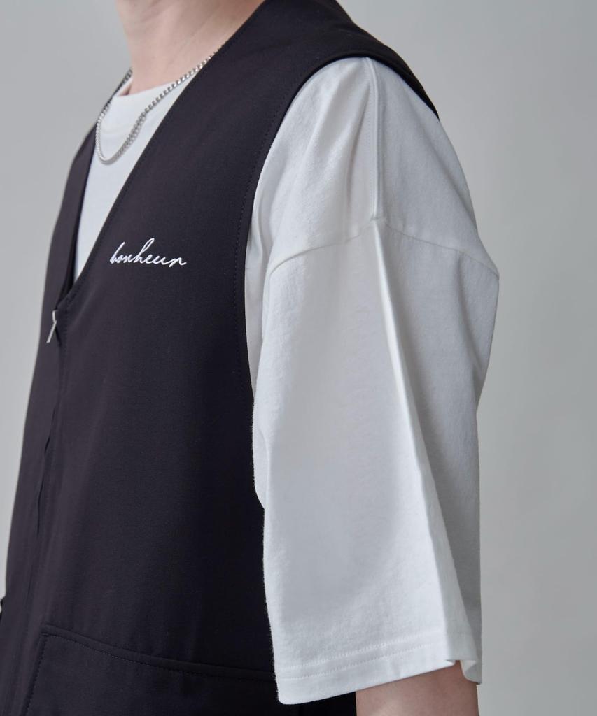 WEGO Tailored Pocket Zipper Size Summer Perfect Gift Men's Vest, F, Black, Outerwear,