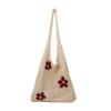 Flower Hollowed Knitting Tote Bag Large Capacity Casual Womens Shoulder Bag For Daily Use