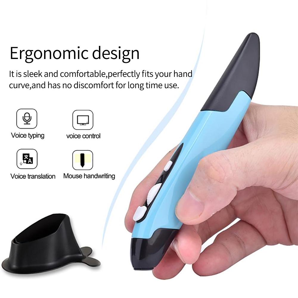 2.4G Wireless Mouse Pen Ergonomic Portable Pen Mouse USB Receiver Silent Optical Mouse for Laptop PC Office Home